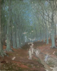 オイル中の木立の研究